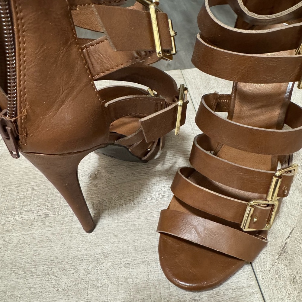 Brown Strappy Heeled Sandals